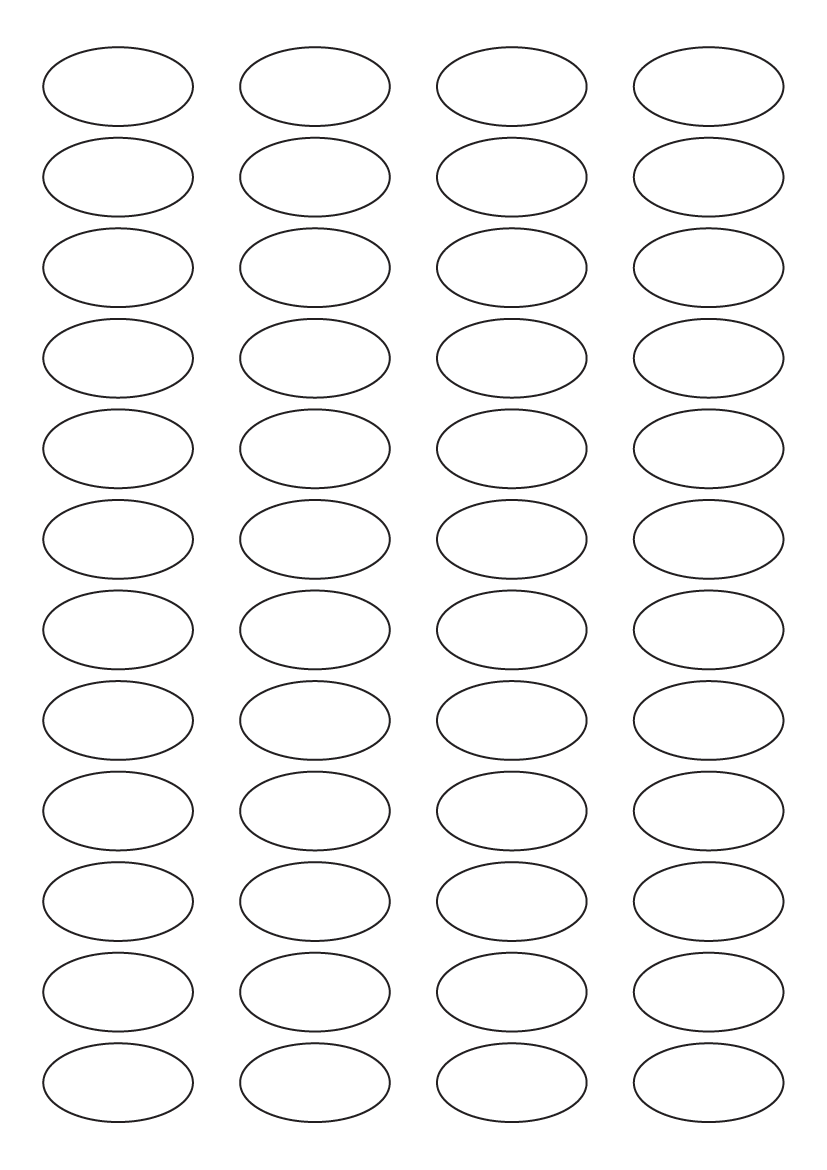 Oval Label 38 mm x 20 mm - Synthetic Labels - 48 Oval Label 38 mm x 20 mm - Synthetic Labels - 48